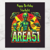 エイリアン姿がEmerge Near Area 51 ワインラベル (シングルラベル)