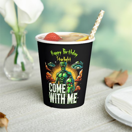 エイリアン姿:宇宙の冒険 紙コップ (インサイチュ)
