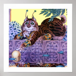 エイリアン子猫プリント ポスター