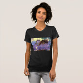 エイリアン子猫レディースダークTシャツ Tシャツ (正面フル)
