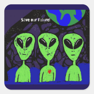 エイリアン宇宙アースUFO火星 スクエアシール