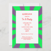 エイリアン宇宙キッズおもしろいカワイイ誕生日パーティー 招待状 (裏面)