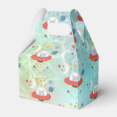 エイリアン宇宙パターンサンキューオファービットティール(緑がかった色)誕生日 フェイバーボックス (裏面サイド)