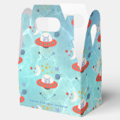 エイリアン宇宙パターンサンキューオファービットティール(緑がかった色)誕生日 フェイバーボックス (オープン)