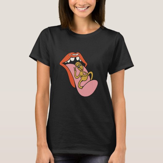エイリアン宇宙人UFOリップ Tシャツ (正面)