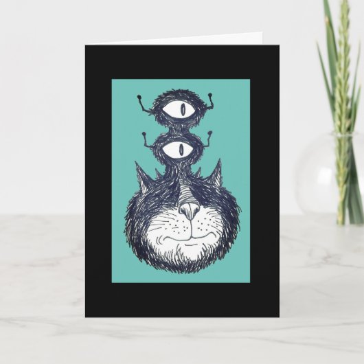 エイリアン宇宙猫用誕生日カード カード (正面)