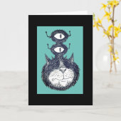 エイリアン宇宙猫用誕生日カード カード (黄色い花)