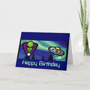 エイリアン宇宙船カスタマイズ誕生日 カード