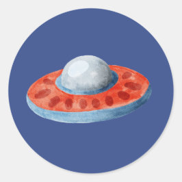 エイリアン宇宙船ステッカー ラウンドシール