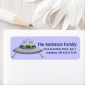 エイリアン宇宙船テーマ差出人住所ラベル2 ラベル (インサイチュ)