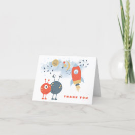 エイリアン宇宙船ボーイ誕生日サンキューカード サンキューカード