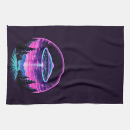 エイリアン宇宙船レトロ未来的 キッチンタオル