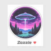 エイリアン宇宙船レトロ未来的 シール (シート)