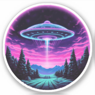 エイリアン宇宙船レトロ未来的 シール