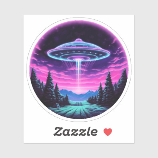 エイリアン宇宙船レトロ未来的 シール (シート)