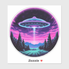 エイリアン宇宙船レトロ未来的 シール