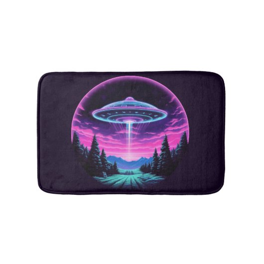 エイリアン宇宙船レトロ未来的 バスマット (正面)