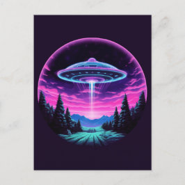 エイリアン宇宙船レトロ未来的 ポストカード