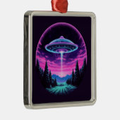 エイリアン宇宙船レトロ未来的 メタルオーナメント (右)