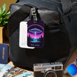エイリアン宇宙船レトロ未来的 ラゲッジタグ