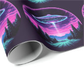 エイリアン宇宙船レトロ未来的 ラッピングペーパー (ロールコーナー)