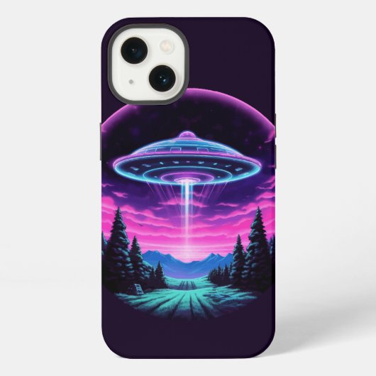エイリアン宇宙船レトロ未来的 iPhoneケース (裏面)