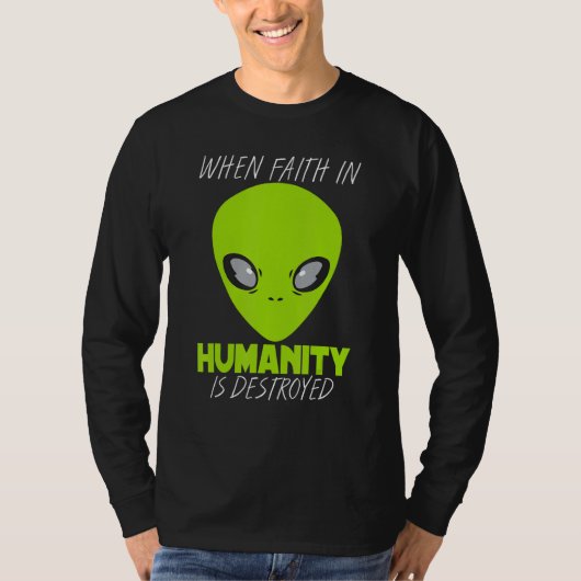 エイリアン宇宙船地球外生命体接近遭遇M Tシャツ (正面)