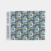 エイリアン宇宙船宇宙&スパーソナライズされたターズ フリースブランケット (正面(横))