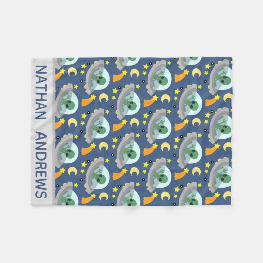 エイリアン宇宙船宇宙&スパーソナライズされたターズ フリースブランケット (正面(横))