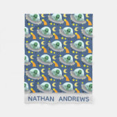 エイリアン宇宙船宇宙&スパーソナライズされたターズ フリースブランケット (正面)