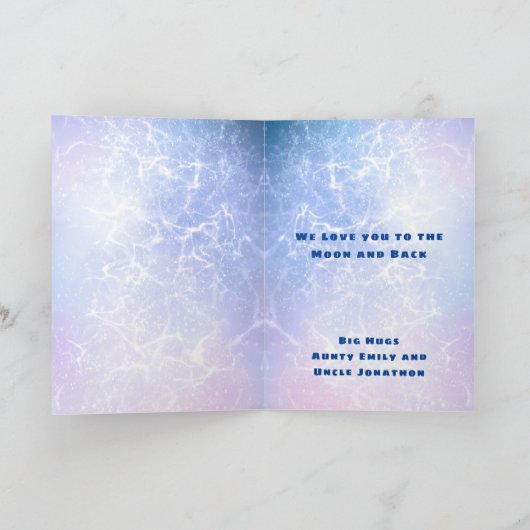 エイリアン宇宙船Age 4誕生日宇宙薄紫 カード (内部)