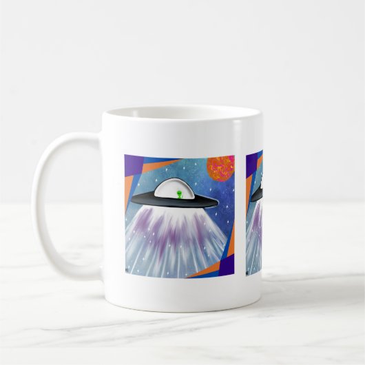 エイリアン宇宙船UFO宇宙 コーヒーマグカップ (左)