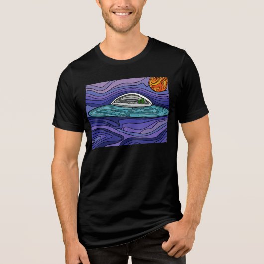 エイリアン宇宙船UFO UAP超常現象 トライブレンドTシャツ (正面)