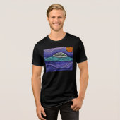 エイリアン宇宙船UFO UAP超常現象 トライブレンドTシャツ (正面全面)