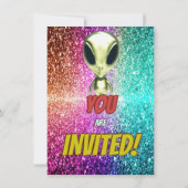 エイリアン宇宙UFOロケット船宇宙の誕生日招待状 招待状 (裏面)