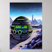 エイリアン建物 | AIアートポスター ポスター (正面)