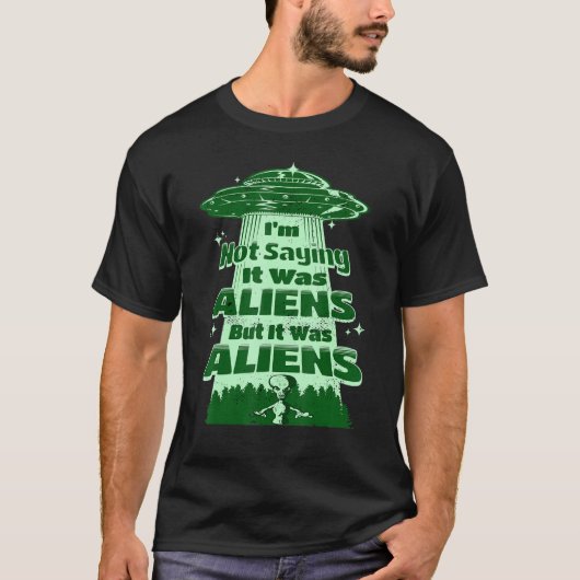 エイリアン引用文SFエイリアン宇宙船 Tシャツ (正面)