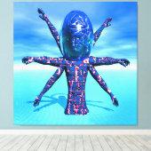 エイリアン彫刻 キャンバスプリント (インサイチュ (ウッドフロア))