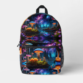エイリアン惑星のキノコ プリントバックパック