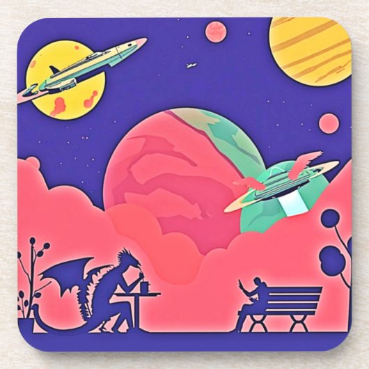 エイリアン惑星レトロSci-Fi コースター (正面)