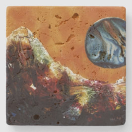 エイリアン惑星上の低軌道のSF衛星 ストーンコースター