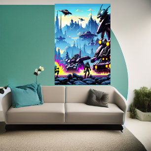 エイリアン惑星、エイリアン戦争機械   AIアートポスター ポスター