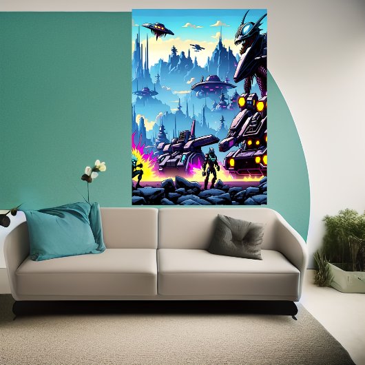 エイリアン惑星、エイリアン戦争機械 | AIアートポスター ポスター