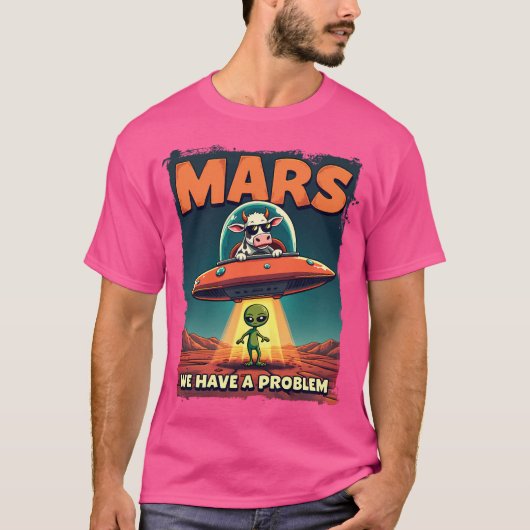 エイリアン拉致される火星問題がある Tシャツ (正面)