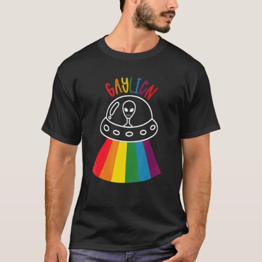 エイリアン拉致ゲイプライドゲイリエンLgbt Tシャツ (正面)