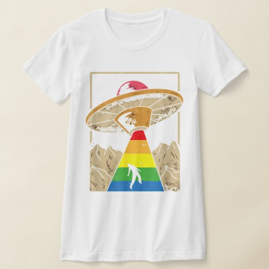 エイリアン拉致ゲイプライドゲイリエンLgbt Tシャツ (レイダウン)