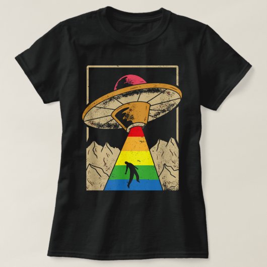 エイリアン拉致ゲイプライドゲイリエンLgbt Tシャツ (デザイン正面)