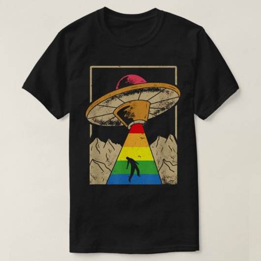 エイリアン拉致ゲイプライドゲイリエンLgbt Tシャツ (デザイン正面)