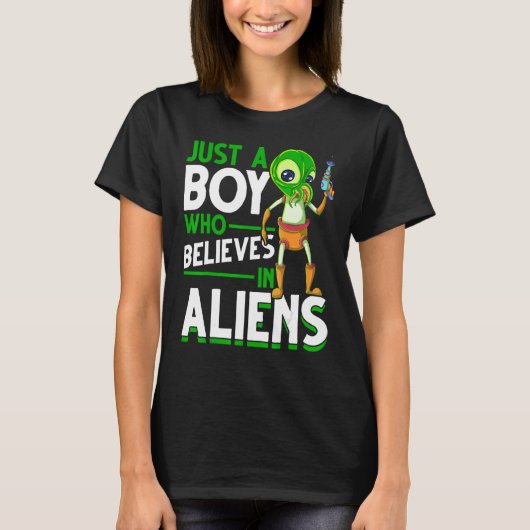 エイリアン拉致少年科学小説 Tシャツ (正面)