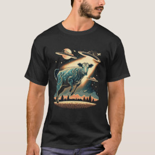 エイリアン拉致牛UFO宇宙船地球外陸域外宇宙船 Tシャツ